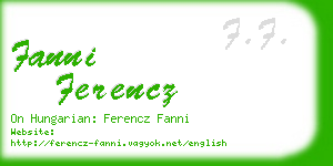 fanni ferencz business card